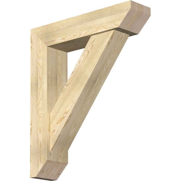 Ekena Millwork Traditional Slat Rough Sawn Bracket w/ Offset Brace, Douglas Fir, 8"W x 34"D x 40"H BKT0806X34X40TRA06RDF - main